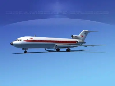 Boeing 727-200 Trans World 1 3D model