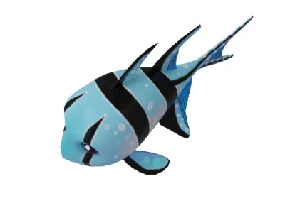 Banggai Cardinal Fish Cartoon Animated  Low-poly 3D model
