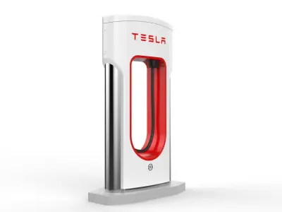 Tesla Electric Vehicle Charging Station 3D model