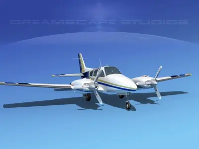 Beechcraft B55 Baron V11 3D model