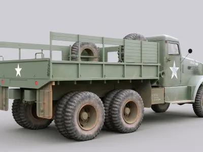 Cargo Truck US White 666 Low-poly 3D model