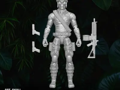 Sgt Skull Donman art Original 3D printable full action figure 3D print model