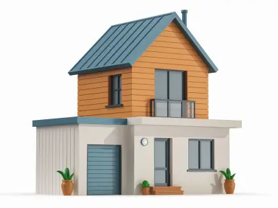 Cartoonish House Low Poly 3D Model 02 3D model