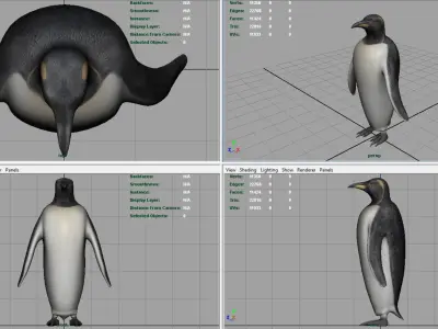 Penguin Low-poly 3D model