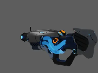 Si-Fi gun high poly Free 3D model