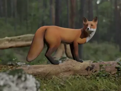 Fox LowPoly Low-poly 3D model