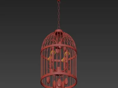 Beautiful Bird Cage Chandelier 3D model