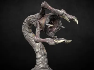 Armored Clawed Worm Low-poly 3D model