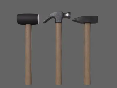 PBR Hammer Low-poly 3D model