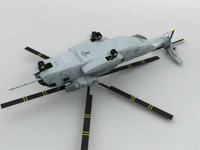 Sikorsky Ch-53D Sea Stallion Helicopter Low-poly 3D model