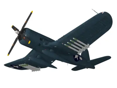 Chance Vought F4U-4 Corsair 3D model