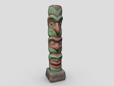 Totem Pole Low-poly 3D model