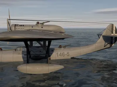 CANT Z-501 Gabbiano 3D model