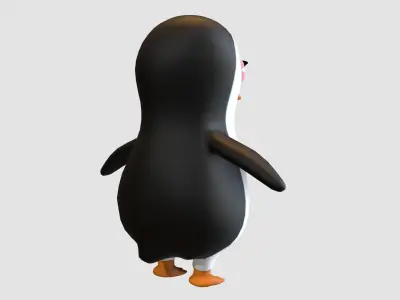 girly cartoon penguin 3D model