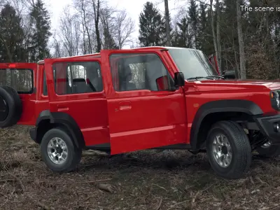 Modern All Wheel Drive Red SUV 3D model