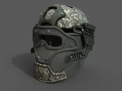 Helmet scifi military combat  Low-poly 3D model