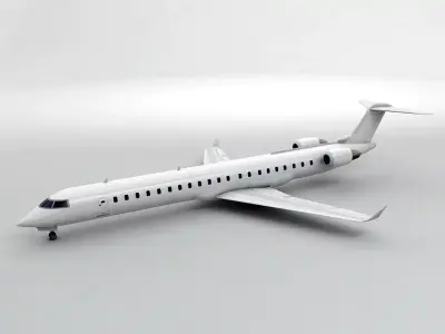 Bombardier CRJ -900 - Generic White Low-poly 3D model