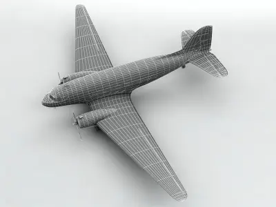 Douglas DC-3 Airliner - Frontier Low-poly 3D model