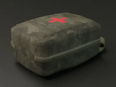 Military First Aid Kit Low-poly 3D model