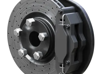 Car braking system for sport cars 3D model