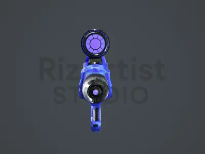 Suction Gun Low-poly 3D model