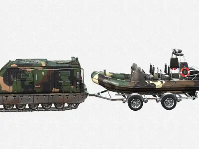 Tracked armored vehicle Low-poly 3D model