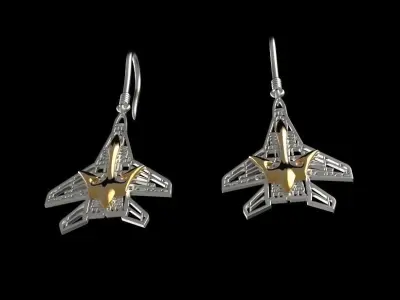 The ghost of Kyiv Mig 29 Ukaine jewelry earring 3D print model