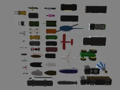 Low Poly Vehicle Pack 01 Low-poly 3D model