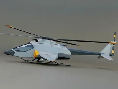 Lowpoly generic military helicopter Low-poly 3D model