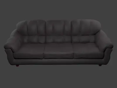 Couch with  Leather Variation Free low-poly 3D model