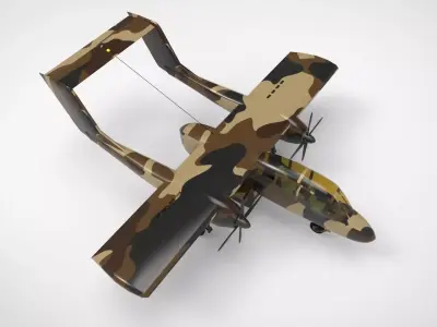 Rockwell OV-10A Bronco Series FSX  Low-poly 3D model