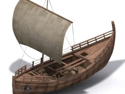 Kyrenia Ancient Trade Ship Low-poly 3D model