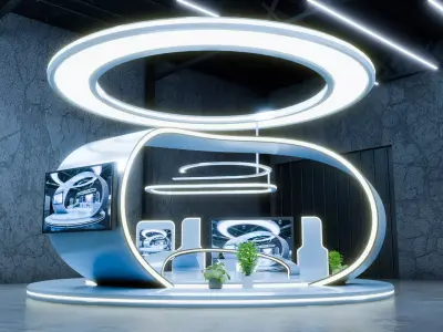 Modern 3D Exhibition Stand Trade Show Ready 3D model