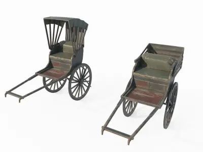 Old style Indian rickshaw 3D model