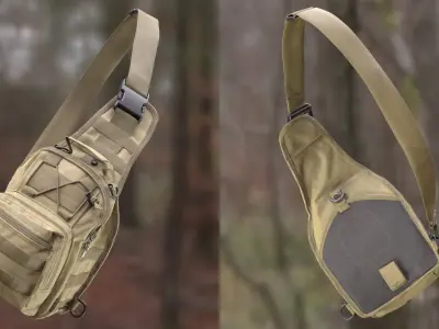 Man and Woman in Tactical Shoulder Bag 129 3D model