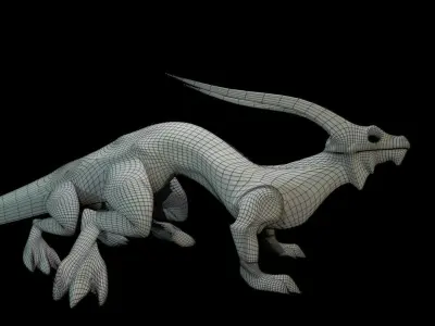Lizard Dragon MEDIUM Low-poly 3D model