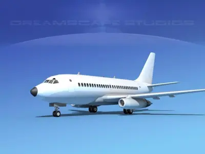 Boeing 737-100 Unmarked 3D model