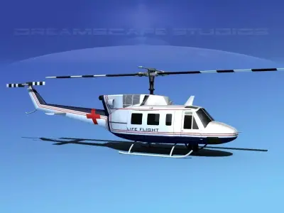 Bell 212 Life Flight 3D model