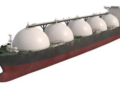 LNG Tanker Cargo Gas Carrier ship 3D model