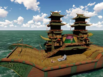 Antique Boat 3D Model-19 Low-poly 3D model