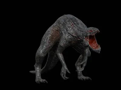 Mutant alien creature Low-poly 3D model