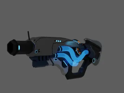 Si-Fi gun high poly Free 3D model
