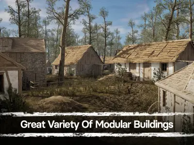 Medieval Village - A Middle Ages Environment Pack Buildings Kit Low-poly 3D model