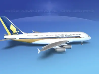 Airbus A380-800 Singapore Airlines 3D model