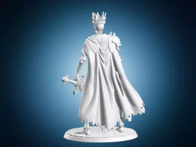 Skeleton King Undead Warrior Miniature 3D print model