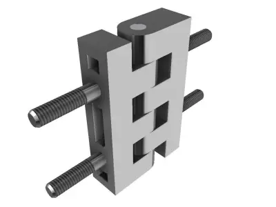 HINGE metal bracket with two bolts 3D model