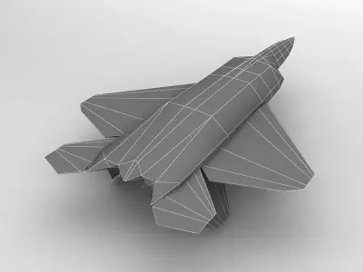 F-22 Raptor Military Jet Aircraft LOW Low-poly 3D model