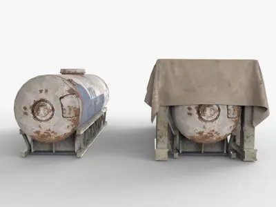 Old Gas Tank Low-poly 3D model