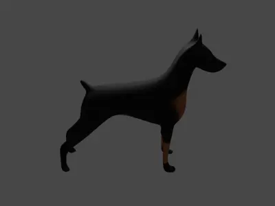 Doberman Dog 3D model