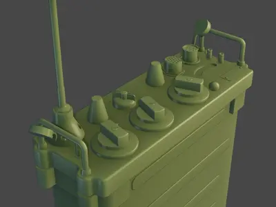 Military radio Low-poly 3D model